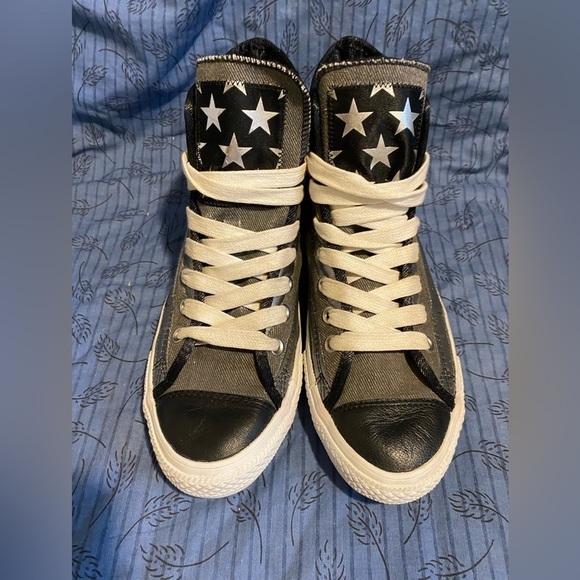 Converse all star blue Stars and Stripes and studs sneakers men 7 women 9 - Picture 9 of 10
